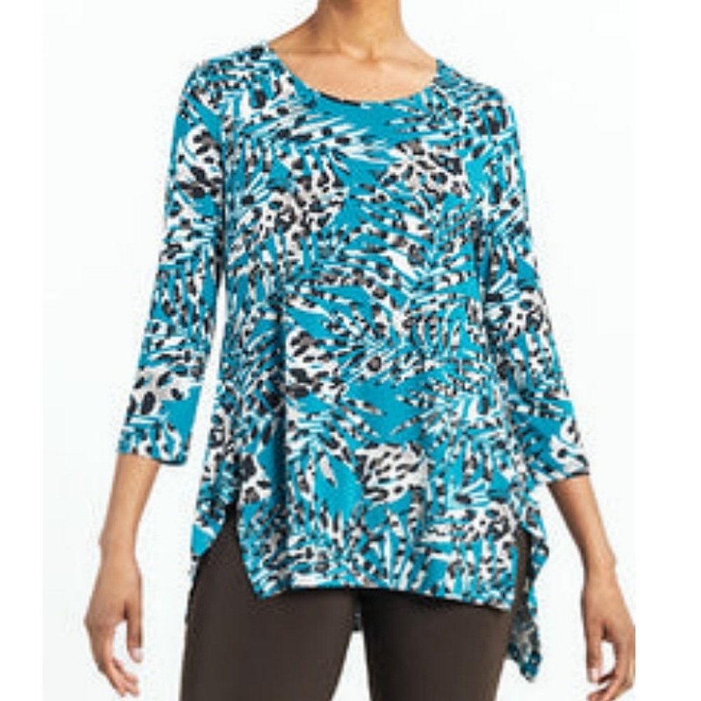 Butter Knit - Parachute Hem Tunic - Animal Palm